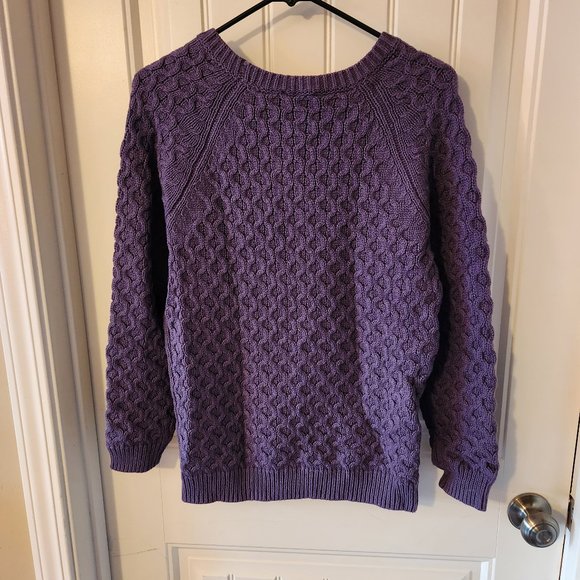 Super Warm Purple Knitted Sweater - Picture 2 of 6